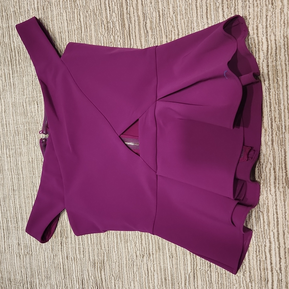 Parker medium off shoulder peplum pink / purple top
